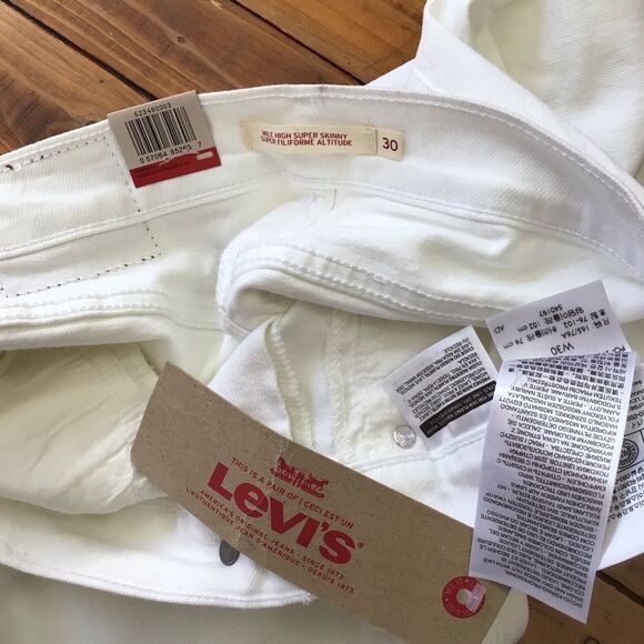 levi’s Mile high ankle super skinny extra high-high waisted waist white slim30 - Picture 4 of 14